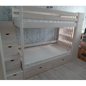 Кровать двухъярусная Классика-3 с лестницей-комодом Кровать двухъярусная Классика-3 с лестницей-комодом