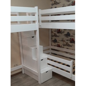 Кровать двухъярусная Классика-3 с лестницей-комодом Кровать двухъярусная Классика-3 с лестницей-комодом