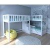 Кровать трехместная детская Атлас-5 с лестницей-комодом Кровать трехместная детская Атлас-5 с лестницей-комодом