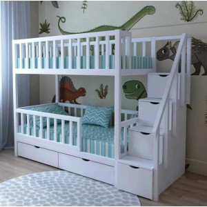 Кровать двухъярусная Атлас-4 с лестницей-комодом