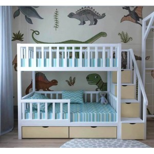 Кровать двухъярусная Атлас-4 с лестницей-комодом