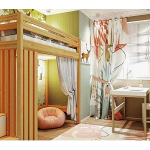 Кровать-чердак Браун с лестницей-комодом Кровать-чердак Браун с лестницей-комодом