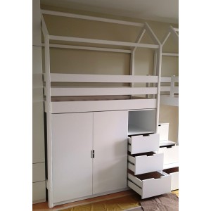 Кровать-чердак Домик Скаут-2 с лестницей-комодом Кровать-чердак Домик Скаут-2 с лестницей-комодом