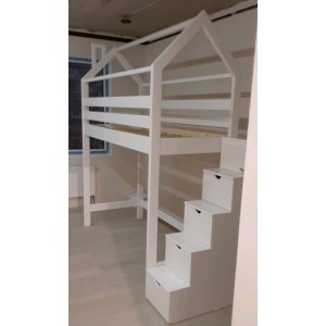Кровать-чердак Домик Скаут-2 с лестницей-комодом Кровать-чердак Домик Скаут-2 с лестницей-комодом